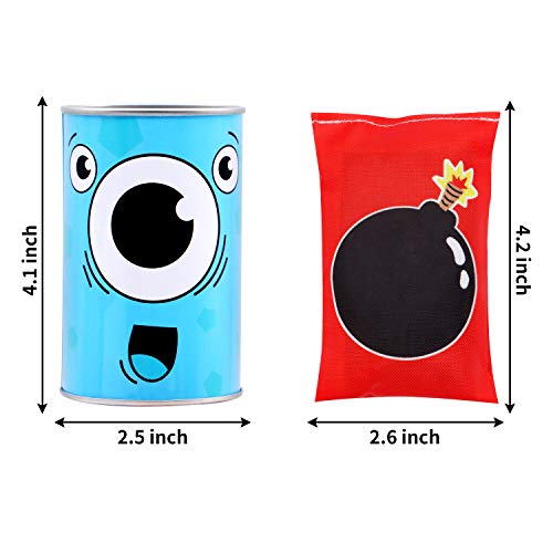 JOYIN 13 Pcs Carnival Bean Bag Toss, Knockdown Can Game Set, Holiday & Birthday Party Games, Outdoor Lawn Yard Activity for Kids Party Favors, Easter Egg Hunt for Classroom Gifts (Monster Style) - style: Monster