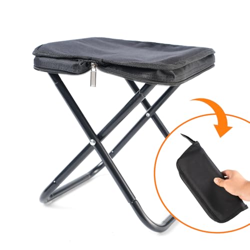 Camping Stool 10 Inch Portable Folding Stool with Carry Bag Weight Load 220lbs Portable Stool for Camping Fishing Hiking BBQ - size: 10inch