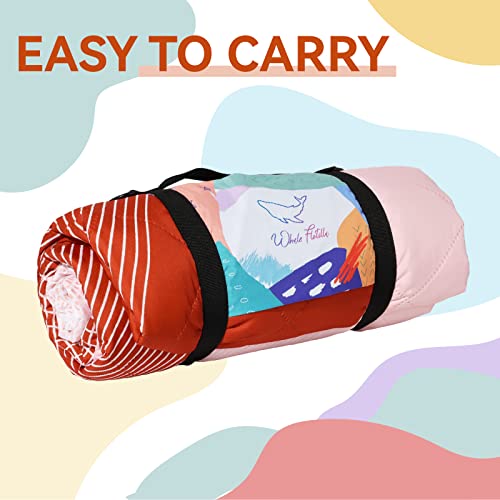 Whale Flotilla Extra Large Waterproof Picnic Blankets 60"x80", Foldable Lightweight Outdoor Blanket for Camping, Hiking, Traveling, Soft Portable Easy to Clean Picnic Mat for Beach Grass Park, Brown - color: Brown