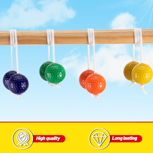 Lenwen 12 Pack Ladder Ball Outdoor Game Ladder Toss Balls Replacement Bolas with Storage Bag for Toss Match Yard Lawn Golf Game, 4 Colors - color: Purple,yellow,green,orange