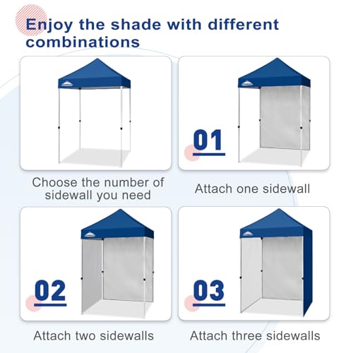 EAGLE PEAK Canopy Sidewall for 5x5 Pop Up Canopy Frame, Single Side Wall Panel Only (Fits 5x5 Straight Leg Frame, Canopy Top or Frame NOT Included), Dark Blue - color: Dark Blue