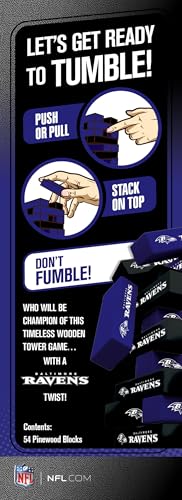 Masterpieces Tumble Tower - NFL Baltimore Ravens, Officially Licensed Wood Blocks - style: Baltimore Ravens