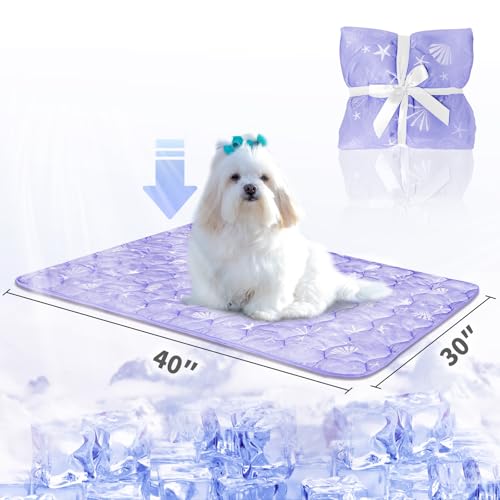 NWK Dog Cooling Blanket, Q-Max>0.345, Ice Silk Cool to Touch Material, Bed Cover, Furniture Protector Couch Sofa for Summer, Anxiety Relief-Machine Washable (Lavender,30'' X 40'') - color: Lavender, size: 30* 40