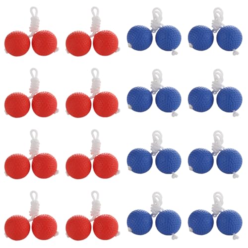 16 Pack Ladder Balls Toss Replacement Set - Ladder Ball for Toss Match(‎Red Blue)
