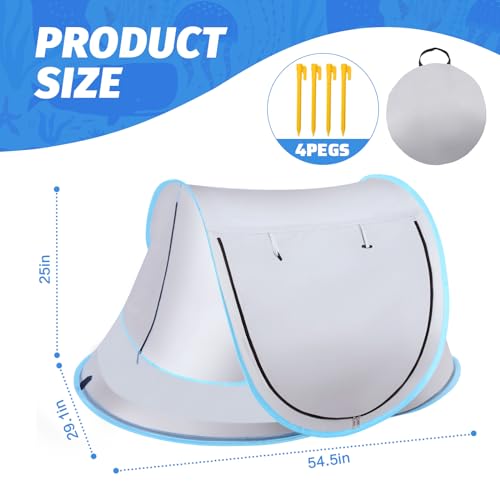 Baby Beach Tent, Pop Up Toddler Travel Bed for Boys or Girls, Sun Shade for Toddler Camping, Infant Portable Sun Shade, Summer Beach Baby - style: Gray Baby Tent