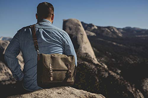 LEGACY - a Picnic Time Brand Adventure Wine Tote Bag with Wine Glasses and Mini Table, Khaki Green/Brown - color: (Khaki Green With Brown Accents)
