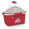 PICNIC TIME NCAA Ohio State Buckeyes Metro Shopping Basket - Insulated Picnic Basket - Collapsible Market Basket - Utility Tote Cooler Bag