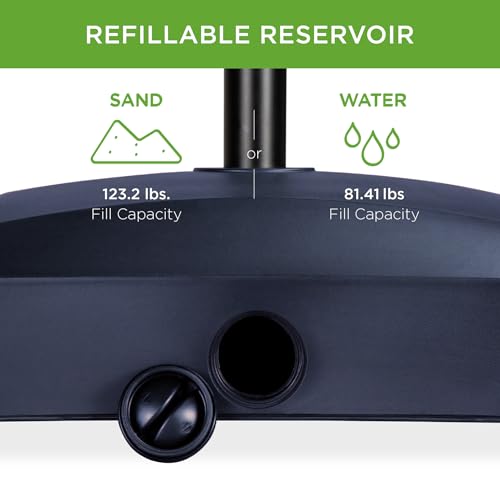 Best Choice Products 123lb Capacity Fillable Mobile Umbrella Base Heavy Duty Market Stand for Patio, Deck, Poolside w/ 4 Wheels, 2 Locks, 2 Knobs, Wind-Resistant Design - Navy Blue - color: Navy Blue