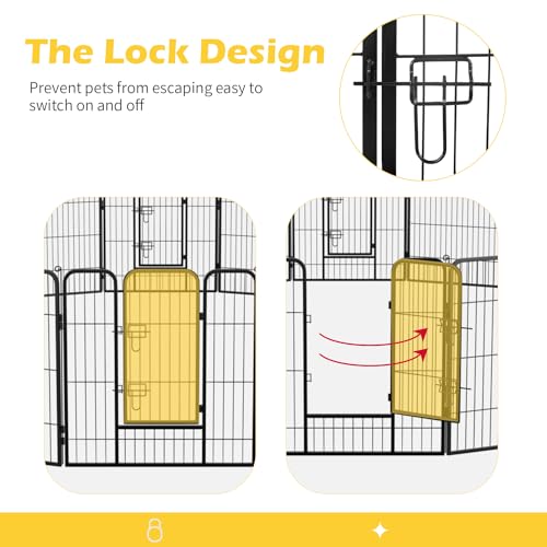 FDW Dog Playpen Dog Pen Dog Kennel 32 Panels 32 Inch Height Indoor Outdoor Folding Metal Portable Puppy Exercise Pen Heavy Duty Dog Fence for Yard Camping,Black - style: 32 Panels