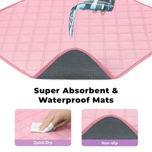 Dog Playpen,Cat Pet Puppy Pen,Portable Playpens for Dogs Indoor Outdoor Travel Camping Use,Foldable Dog Kennel Tent Crate for Rabbit Small Animals with Carrying Case (Pink with Pad, Small) - color: Pink with Pad, size: Small