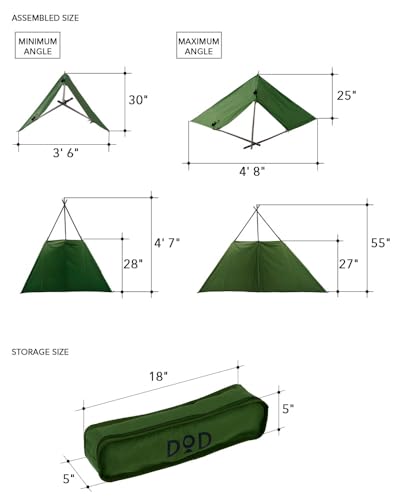 DOD Fire Break - Camping Stove Windscreen - Folding Camp Stove Windscreen with Storage Bag - Lightweight Camping Fire Wind for Outdoor, Camping, Picnic, Cooking - color: Olive