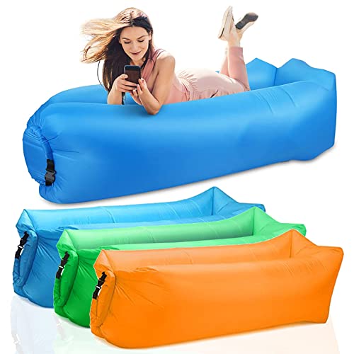 Inflatable Lounger Air Sofa -Portable,Waterproof Anti-Air Leaking Design,Inflatable Beach Chair for Camping, Hiking,Seaside - Ideal Inflatable Couch for Pool and Festivals