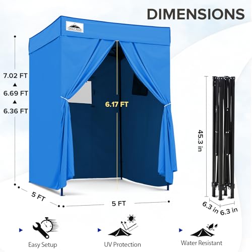 EAGLE PEAK Flex Compact 5x5 Pop-up Canopy Changing Room, Portable Privacy Dressing Room for Indoor Fashion Photoshoots, Camping, or Pool, Light Blue - color: Light Blue, size: 5x5 ft