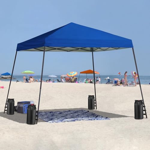 Extra Large 300 LBS Canopy Sandbags Weight Bags (4-Pack), 1680D Black Tent Outdoor Sand Bags, Heavy Duty Sandbag for Sunshade, Pop Up Sun Shelter, Gazebo Wide Legs, Patio Umbrellas (Without Sand) - size: 75LB (4-Pack)