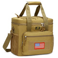 ATRIPACK Lunch Box for Men, Tactical Lunch Bag MOLLE Webbing Leakproof Insulated Large Lunch Cooler Women Adult Meal with Adjustable Shoulder Strap Durable Lunch Pail (Brown) - color: Brown, size: Large