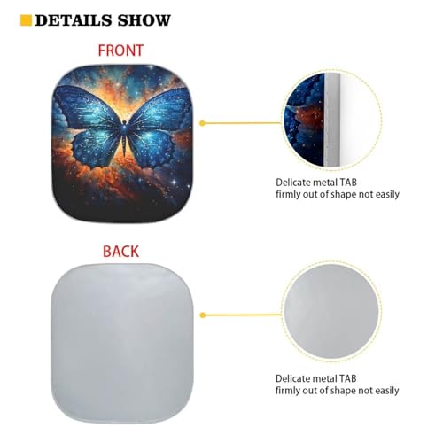 Butterfly Flame 2 Pack Windshield Sun Shade UV Sun Heat Reflecting Foldable Front Windshield Sun Shade Summer Front Window Visor Shield Automobile Interior Sets - color: Butterfly Flame