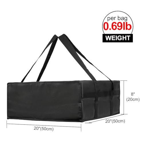 Bodaon Insulated Pizza Delivery Bag, 20" x 20" x 8" Pizza Warmer Bags for Carry Hot, Insulated Food Delivery Bag, Insulated Grocery Bags, Black, 1-Pack - color: Black, size: 20" x 20" x 8"