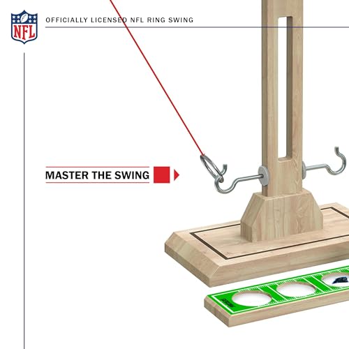 Wild Sports NFL Carolina Panthers Wooden Ring Swing Battle - Head-to-Head Ring Toss Hook & Ring Game for NFL Fans