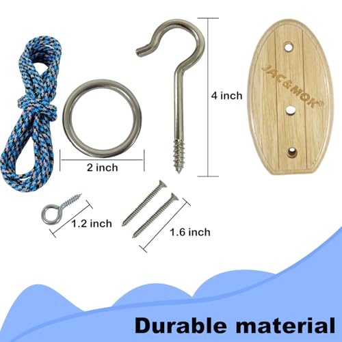 Hook and Ring Toss Game Swing Game DIY Kit -Stainless Steel Ring, Polyester Rope and Hardware - style: short board - blue 1