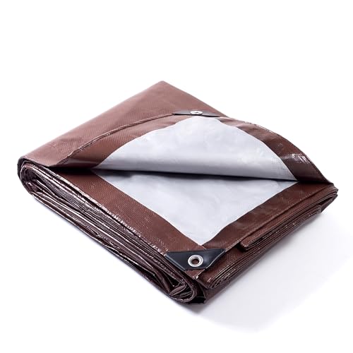 GUARD SHIELD Tarp 10x12 Feet Waterproof Brown/Silver Tarps 8Mil Multi Purpose UV Resistant Cover for Outdoor,Camping,Tent,Boats - color: Brown/Silver, size: 10x12 Feet