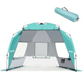 Golabs BT1 Pop up Beach Tent Sun Shelter for 3-Person, 1-Minute Setup by Pre-Attached Pole & UPF 50+, Beach Shade with Detachable Floor Mat, Mesh for Clear View & Airflow, only 7 lbs & Pocket and Hook - color: GREEN