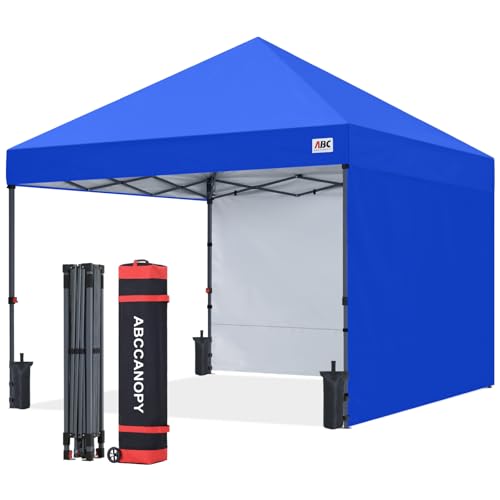 ABCCANOPY Easy Pop up Canopy Tent with 2 Sidewalls for Outdoor Sun Blocking or Rain Protection,10x10, Royal Blue - color: Royal Blue, size: 10x10