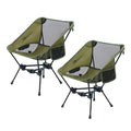 MOON LENCE Portable Camping Chair Backpacking Chair - The 4th Generation Ultralight Folding Chair - Compact, Lightweight Foldable Chairs for Hiking Mountaineering, Beach (Green-2Pack) - color: Green-2pack