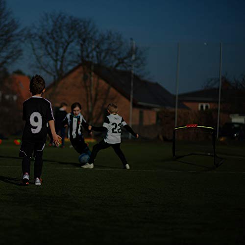 Wiel Soccer Goal, 4Ft x 3Ft Net Easy Fold-Up Training Goals W' Reflective Strips for Playing at Nightfall, Set of 2 for Family Team Kids Backyard Games