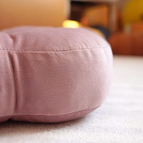 ARTMAGIC Flower Shaped Velvet Decorative Throw Pillow Cushion Ultra Soft Cute Floor Pillow for Couch Bed Sofa (Dusty Pink) - color: Dusty Pink