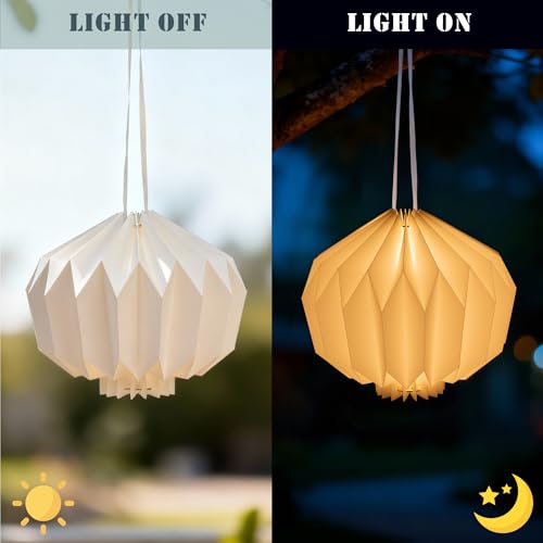 Battery Operated Outdoor Paper Lantern — 2Pack Waterproof Hanging Decorative Light with Remote Timer, Foldable Pendant Paper Lantern for Patio Garden Backyard, Porch Decor - style: Lantern-2pc