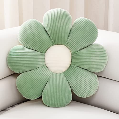 Sioloc Flower Pillow Shaped Throw Pillow Butt Cushion Flower Floor Pillow,Seating Cushion,Cute Room Decor & Plush Pillow for Bedroom Sofa Chair(Green,15.7'') - color: Green