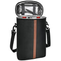 Insulated Wine Bag - Wine Bottle Carrier Tote Cooler Bags for Gifts Travel Picnic Beach, Black - 2 Bottle - color: Black, size: 2 Bottles