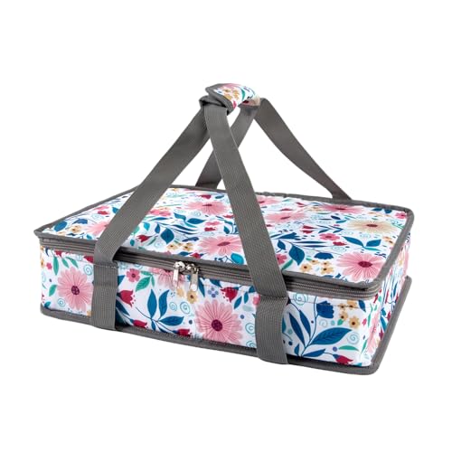 Insulated Casserole Carrier Fits Pioneer Woman Kitchen Stuff & 9x13 Baking Dish, Leakproof Lasagna Lugger Tote, Thermal Food Warmer Bag for Potluck, Picnic, Travel - Vintage Floral & Mom Gifts - color: Floral#4
