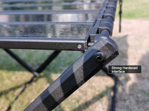 Portable Collapsible Table 3Tier Storage Racks Dual Purpose Folding Lightweight Aluminum Roll Up Large 3ft for Indoor Outdoor Picnic Backyard Camp Kitchen