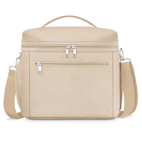 DALINDA Insulated Lunch Bag Lunch Box for Women Men,Leak-Proof Cooler Bag Lunchbox Lightweight for Work Picnic,Study,Beach,Camping,Travel - color: Khaki, size: 7L Medium · Compact Size