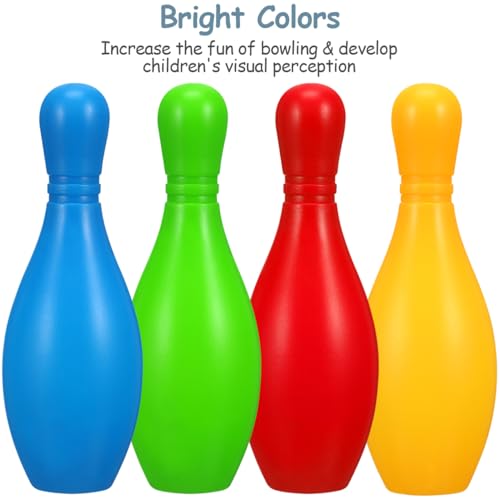 Toyvian Bowling Set - Bowling Games for Kids Indoor Small Bowl Pins Family Sports Games Set for Toddlers 3-8 Years Old