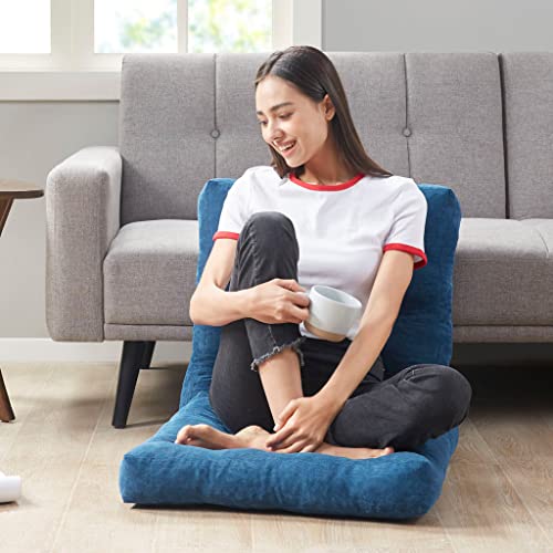 Degrees of Comfort Square Large Pillows Seating for Adults, Tufted Corduroy Floor Cushions for Living Room Tatami, Navy Blue, 22x22 Inch - color: Square | Navy | 1 Pack, size: 1 Pack