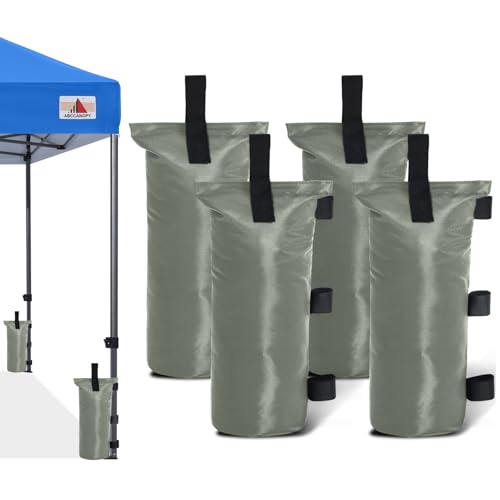 ABCCANOPY Canopy Weights Set of 4-120LBS Sand Bags for Pop up Tent, Weight Bags for Outdoor Gazebo, Trampoline, Pergola, Gray (Without Sand) - color: Gray, size: 120lbs