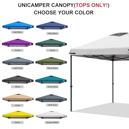 10x10 Pop Up Canopy Replacement Top Cover with Air Vent for Straight Leg Canopy Tent, Waterproof for Outdoor Garden Patio Camping Sun Shade (Grayish White) - color: Grayish White