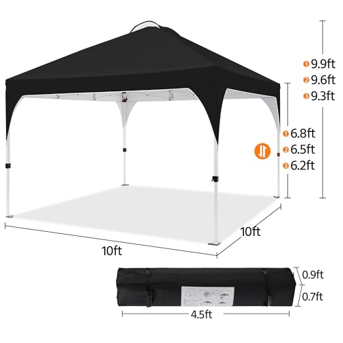 Yaheetech 12x12 Pop Up Canopy Tent with Vent, Easy Set Up Tent, Instant Sun Shelter Canopy with Wheeled Bag, 4 Sandbags, 12 Stakes & 4 Ropes, for Parties, Beach, Outdoor, Black - color: Black, size: 12×12