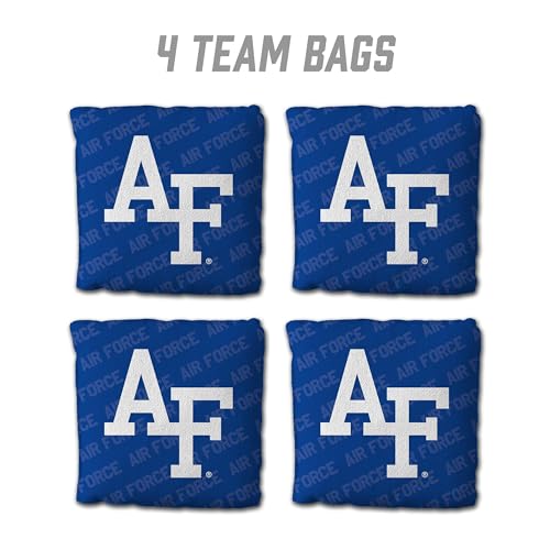 YouTheFan Officially-Licensed NCAA Set of 4 Cornhole Bags - All Weather Regulation 6” x 6” Size - 16oz Weight - Designed in USA - color: Air Force Academy - Blue