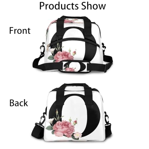 Letter O Insulated Lunch Bag for Women Men Reusable Waterproof Lunch Box Cooler Tote Bag One shoulder portable meal bag Portable Adult Lunchbox for Work Picnic Hiking Beach - color: Letter O