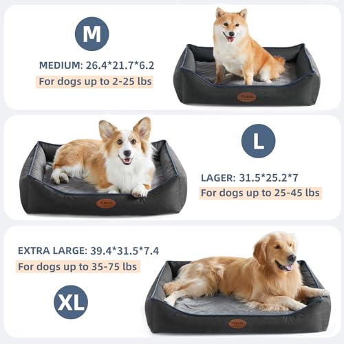 Tidore Orthopedic Dog Beds for Medium Dogs, Durable Egg Crate Foam Sofa Dog Bed wit Washable Removable Cover,Waterproof Lining,Pet Bed for Large Dogs (Dark Grey, 39.4" L x 31.5" W x 7.4" Th) - color: Dark Grey, size: 39.4"L x 31.5"W x 7.4"Th