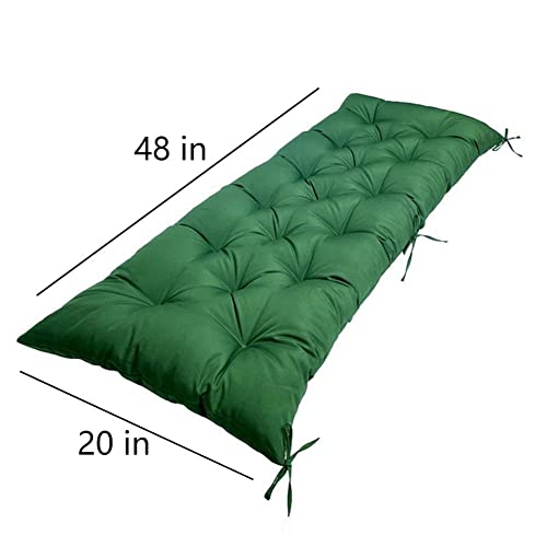 Srutirbo Waterproof Outdoor Bench Cushion, 48"x20", Swing Cushion Patio Furniture Cushions 3 Seater, for Garden Patio Furniture Lounger Bench (Dark Green, 48x20 in) - color: Dark Green