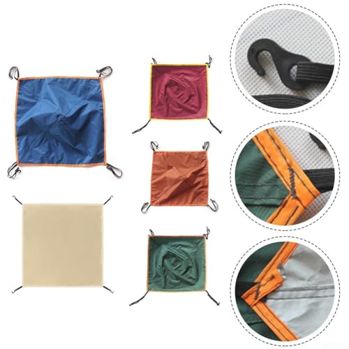 Silver Coated 210T Tent Tarp Roof Cover Awning Canopy for 3-4 Person Camping Hiking Outdoor Rain Sun Protection Waterproof Shade 56x56cm(green) - color: Green