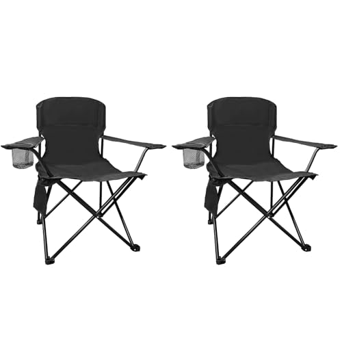 Camping Chair 2 Pack Portable Folding Chair with Cup Holder and Cooler Bag, 285lbs Capacity, Upgraded Foldable Chair for Outdoor, Beach, Fishing, Backpacking, Green - color: Green