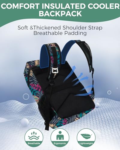 BAGLHER Lightweight Insulated Cooler Backpack - 30 Cans, Leak-Proof for Lunch, Picnic, Hiking, Camping Trips - color: hawaii-titan