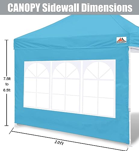 SCOCANOPY 2PCS SideWall with Window for 10x10 Canopy Frame (10X10, Sky Blue) - color: sky blue, size: 10X10