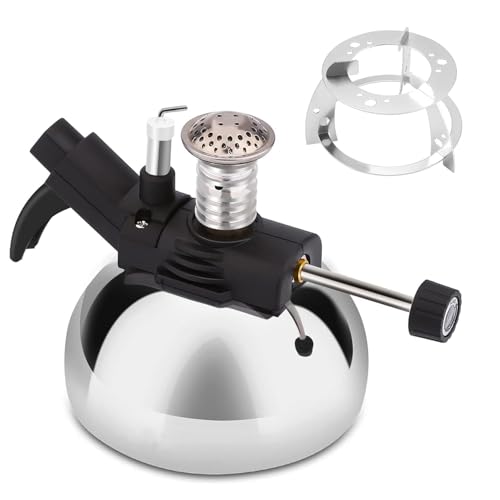 Portable Butane Burner, Butane Stove for Siphon Coffee Maker, Adjustable Flame, Gas Refillable Camping Burner with Furnace Stand for Cooking Camping and Lab
