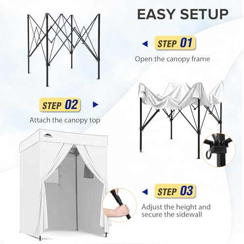 EAGLE PEAK Flex Compact 5x5 Pop-up Canopy Changing Room, Portable Privacy Dressing Room for Indoor Fashion Photoshoots, Camping, or Pool, White - color: White, size: 5x5 ft